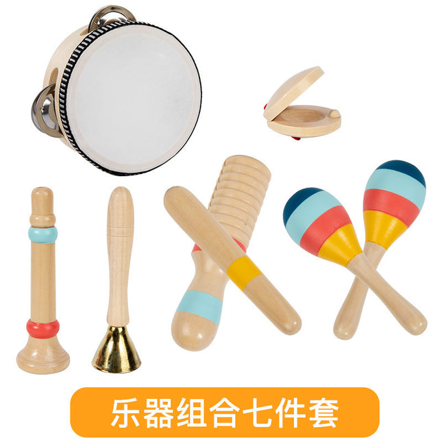 Cross-border early education children's simulation musical instrument Orff percussion instrument drum rattle sand hammer toy music suit