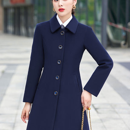 Professional woolen coat women's winter cotton and thickening sales office property tooling high-end case work clothes woolen coat