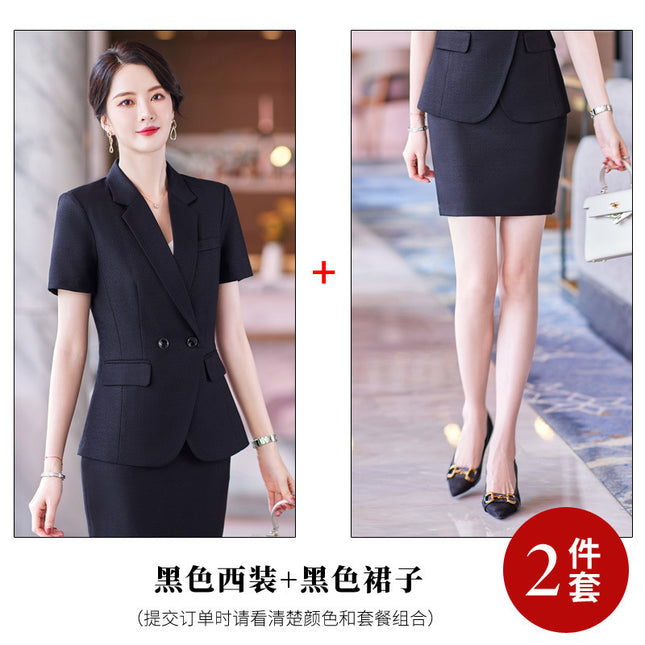This summer new short-sleeved suit Korean temperament hotel jewelry store shopping guide overalls professional suit women