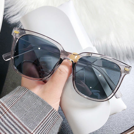 2025 Fashionable Korean Style D-Shaped Sunglasses, High-End Xiaohongshu Internet Celebrity Street Sun Protection Square Frame Gradient Sunglasses