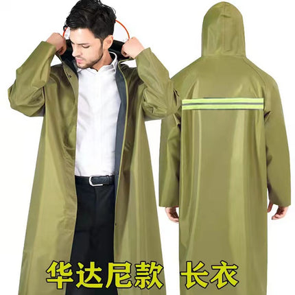Enlarged Long Reflective Raincoat Men's Labor Protection Coat Poncho Outdoor Safety Duty Hiking Printable logo Wholesale