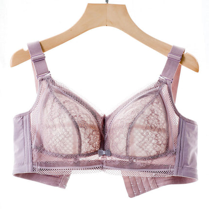 Original Underwear Women's Non-rimless Ultra-thin Large Chest Small Text Bra chubby girl plus size Gathering Paramelis Full Cup