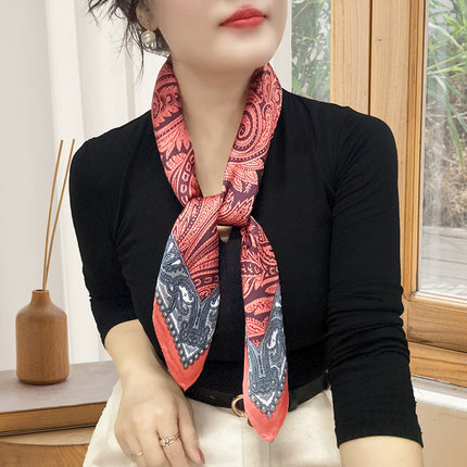 Spring and Summer 70cm Small Square Scarf Women's Autumn and Winter New Foreign Style Fashion All-match Shake Tone Same Scarf Scarf