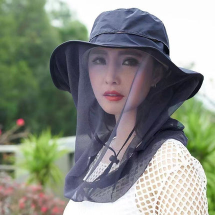 Sun Hat for Men and Women, Anti-Catkin Mesh, Anti-Mosquito, Women's Face-Covering Fishing Hat, Sun Protection Hat, Large Brim Outdoor Summer Hat
