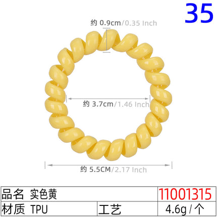 Outer Diameter 4cm Black Phone Cord Hair Tie Korean Hair Tie Hair Rope Transparent White Rubber Band Wire Coil Headwear