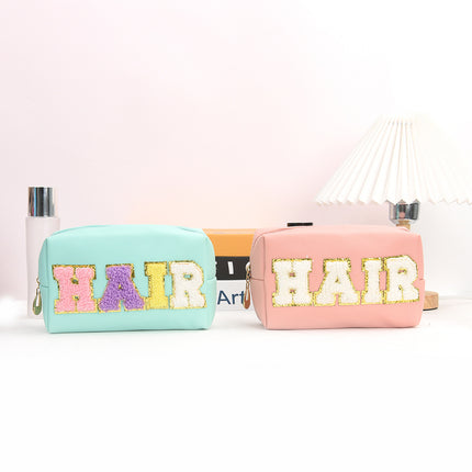 Cross-Border Popular Letter Cosmetic Bag Large Capacity Portable Toiletry Bag Portable Waterproof Cosmetic Multi-Functional Storage Bag