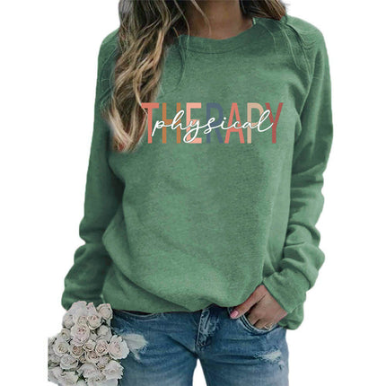 Foreign trade supply therapy printed round neck jacket sweater European size women's coat long sleeve cross-border autumn and winter