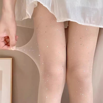 White Sheer Stockings for Women, Thin Anti-Snag Durable Black Stockings, Summer 0D Pantyhose, Bare-Leg Effect, Pineapple Socks