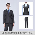 8822 dark gray Women's Top Vest Pants / S