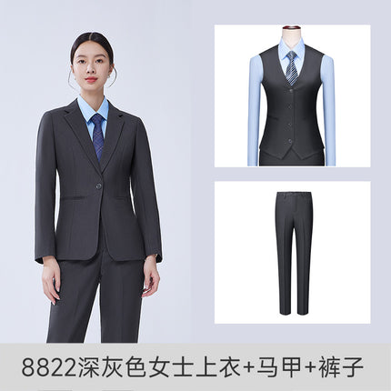High-end suit suit female professional formal suit bank business suit temperament tooling sales department front desk work clothes autumn
