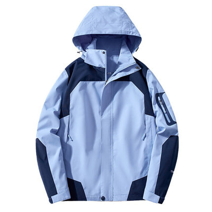 Sports Outdoor Jacket Autumn and Winter Windproof Warm Removable Cap Mountaineering Suit Couple Men and Women Thin Cross-border Coat