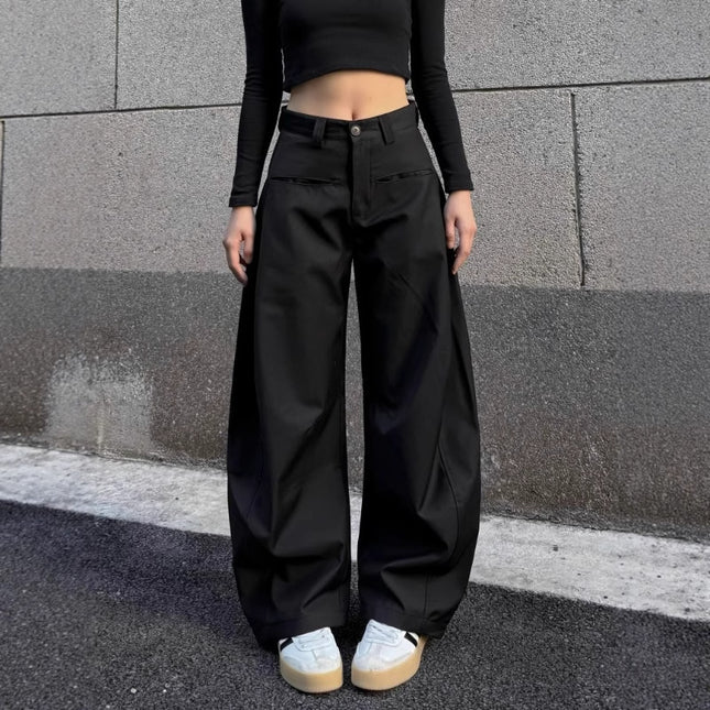 American High Street Cleanfit Silhouette Scimitar Casual Pants Men's Wide-Leg Straight Slim Floor-Length Design Pants