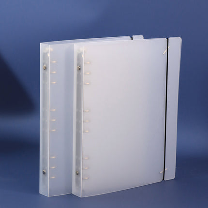 B5 detachable metal ring strap binder case PP frosted folder 9 holes 26 holes 8 holes can be printed logo