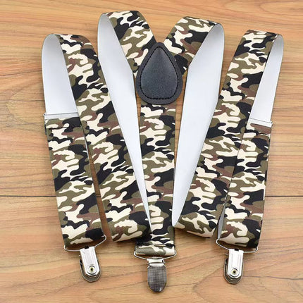 Factory direct men's strap three clip 3.5 jacquard strap 3.5*115cm three clip printing ribbon multicolor