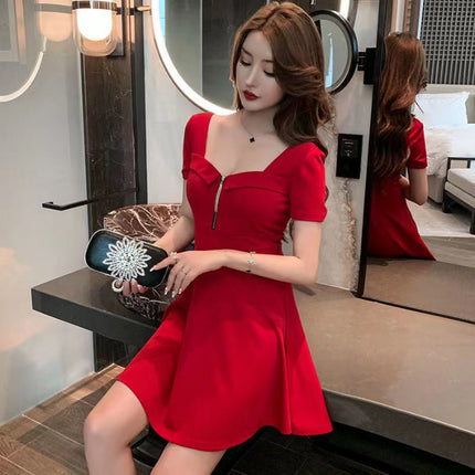 Nightclub sexy dress new night show work clothes elegant goddess Fan Night shop waist slimming dress