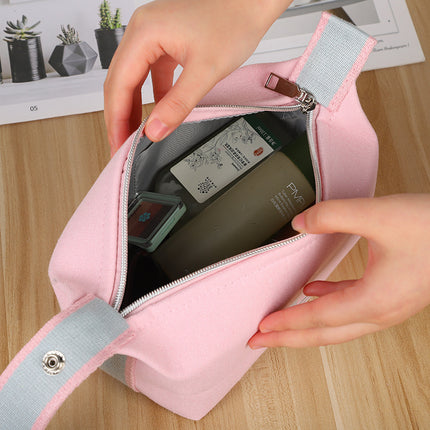 Simple Portable Cosmetic Bag Travel Portable Canvas Bag European and American Style Waterproof and Dustproof Storage Bag Large Capacity Wash Bag