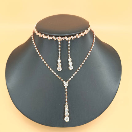 Factory Direct Approval Fashion Wedding Wedding Photography Accessories Earrings Necklace Bracelet Set Combination Multiple Choice