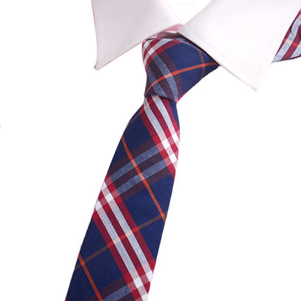 Plaid hand JK tie width 8cm formal wear business Leisure College Japanese uniform cotton tie women Wholesale