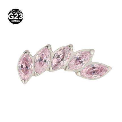 F-136 titanium alloy multicolor stitching zircon horse eye five zirconium earnail lip nail ear bone nail piercing jewelry wholesale