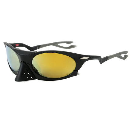 New European and American Cross-Border Sports Cycling Polarized Sunglasses for Men and Women, Personalized Trendy Eagle-Beaked Frog Web Sunglasses 9437