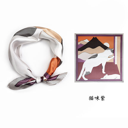 53*53cm Spring and Summer Sun Protection Neck Scarf Women's Easiest for Match Hangzhou Silk Small Square Scarf
