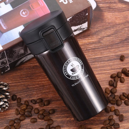 Fashionable simple double-layer vacuum stainless steel coffee cup handy cup American coffee pot portable gift pop lid cup