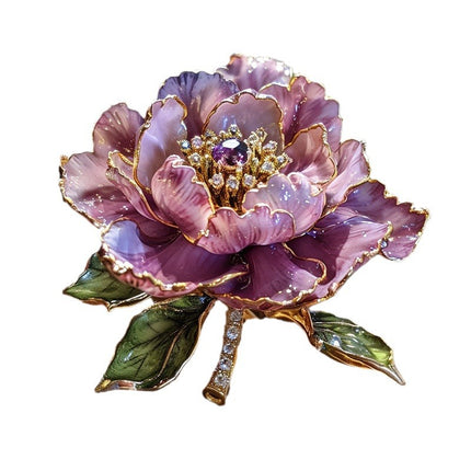 Lingxin Jewelry Freshwater Pearl Purple Peony Flower Brooch New Chinese Cheongsam Hanfu Accessories Flower Corsage