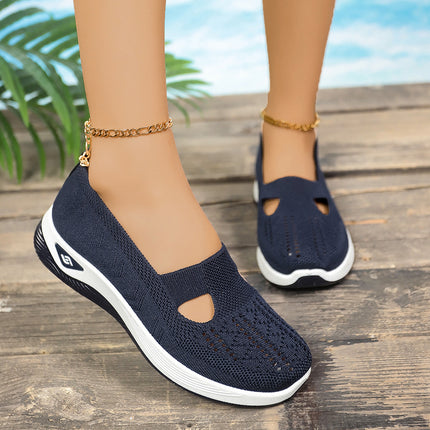 Cross-Border Dropshipping of Large-Size Women's Shoes, Breathable and Comfortable Single Shoes Wholesale, Casual and Versatile Mesh Shoes for Middle-Aged and Elderly Mothers