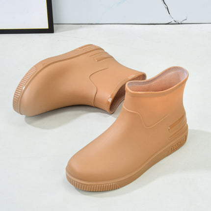 Women's Rain Boots Low-Top Fashion Water Shoes New Non-Slip Rain Boots Durable Kitchen Adult Warm Water Boots Rubber Shoes Wholesale