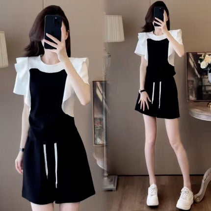 Sports Suit for Women 2025 Women's Summer New Fashion Shorts Suit Complete Set of Casual Short-Sleeved Running Two-Piece Set