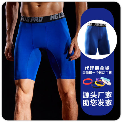 Sports Outdoor Yoga Pants Spring and Summer Fitness Running Marathon Base Shorts Quick-Drying Tight Compression Five-Point Shorts for Men