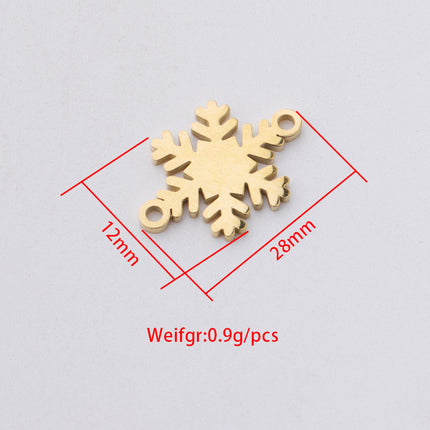 Cross-border mirror smooth titanium steel 15.5*12mm snowflake pendant pendant DIY Christmas snowflake necklace accessories