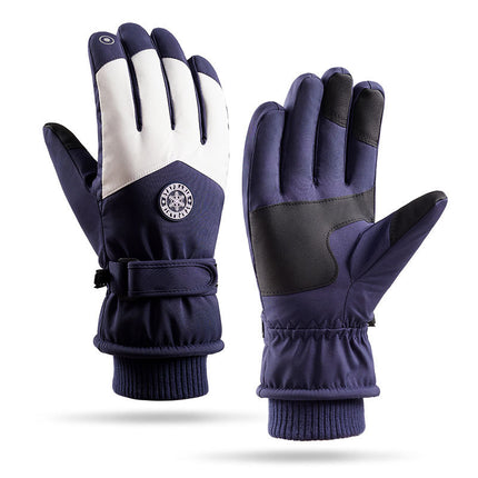 Winter ski gloves men and women warm outdoor riding motorcycle mountaineering thickened waterproof windproof cold-proof gloves A3HX