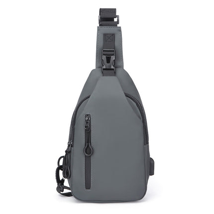 Cross-Border New Chest Bag Men's High-End Crossbody Bag Men's Water-Repellent Shoulder Bag USB Charging Chest Bag