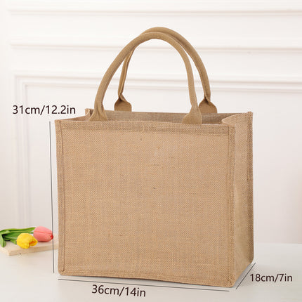 New Handheld Open Storage Bag Jute Women's Tote Bag