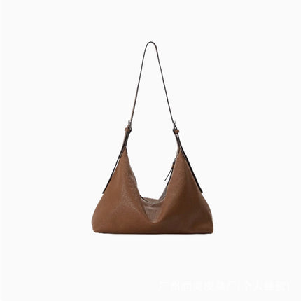 Youyou Bowling Bag Vegetable-Tanned First-Layer Lambskin High-End Retro Casual Large-Capacity Handbag Shoulder Bag for Women