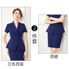 Blue suit + skirt / S