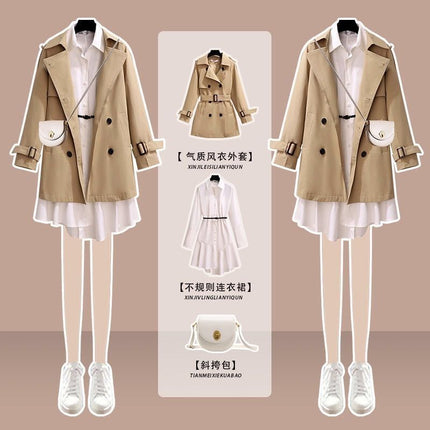 Autumn Clothing 2025 New Women's Skirt Light Mature Style Windbreaker Women's Mid-Length Small Early Autumn Light Mature Suit