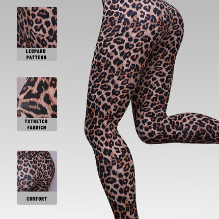 European and American Cross-border Leopard Print Series Printed Sports Leggings Women's Yoga Pants Fitness Pants Outdoor Outer Wear Tight Pants