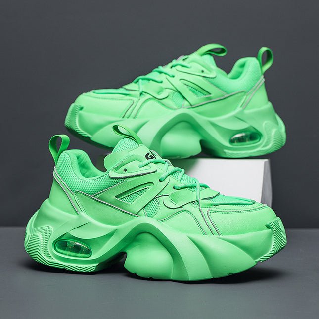 Internet Celebrity Height-Increasing Men's Shoes Air Cushion New Motorcycle Dad Shoes Thick-Soled Shoes Sports Mesh Casual Shoes Trendy Versatile Shoes