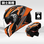 Helmet-knight black orange [hd dual mirror]