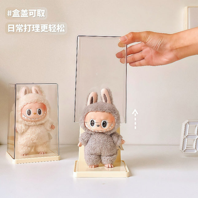 Labubu Transparent Display Box Single Stackable Labubu Vinyl Storage Box Hand-held Doll Blind Box Storage Rack