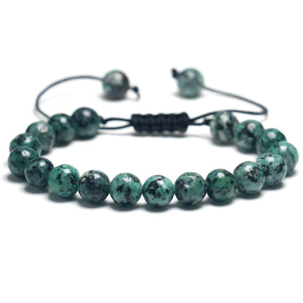 Amazon Hot Selling Natural Stone Beaded Bracelet 8mm Adjustable Size Blue Pine Volcanic Stone Bracelet Manufacturers in stock