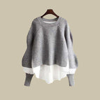 Gray sweater single piece / M 40-50kg