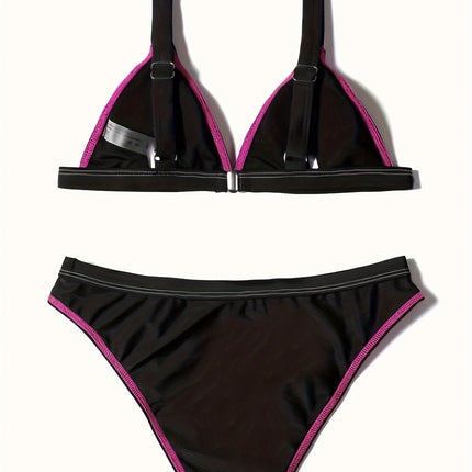 Billion Swimming 2024 European and American New Sexy Sleeveless Stitching Swimsuit Swimsuit Women's Bikini suit