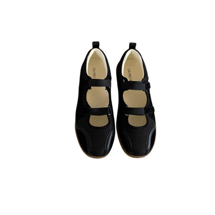 2025 Spring and Autumn New Shallow Flat White Shoes Flat Round Toe Single-layer Shoes Lazy Style Korean Style Retro German Training Shoes for Women