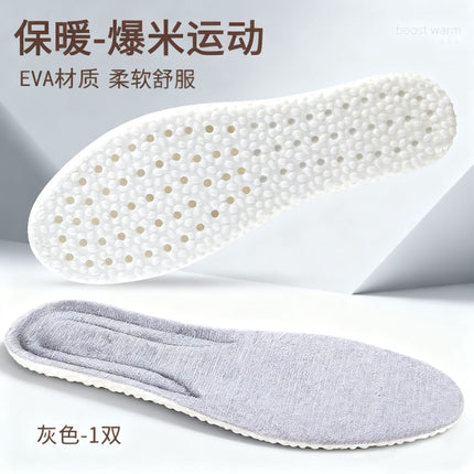 Winter Insoles with Plush Lining and Thickened Soft Soles, Imitation Rabbit Fur Men's Warm Insoles, Sweat-Absorbent and Odor-Resistant Felt Cotton Insoles