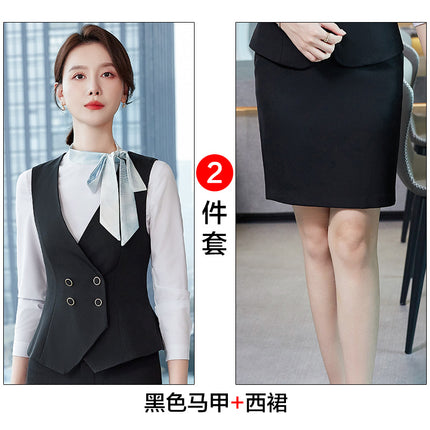 Suit Vest Women's suit High-end Sense Short Slim-fit Professional Hotel Bank Dress Overalls Vest