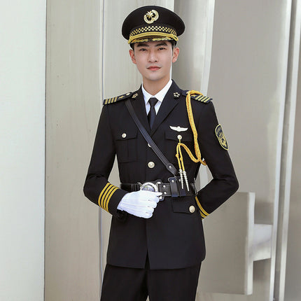 Image Post Soldiers Etiquette Clothing New Security Work Clothes Uniform suit Autumn and Winter Property Community Suit Men