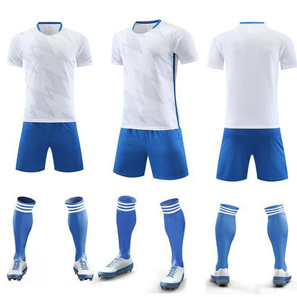 Football Uniform Suit Men's and Women's Game Team Uniform Adult Children's Sports Short-Sleeved Training Uniform Summer Breathable Football Jersey